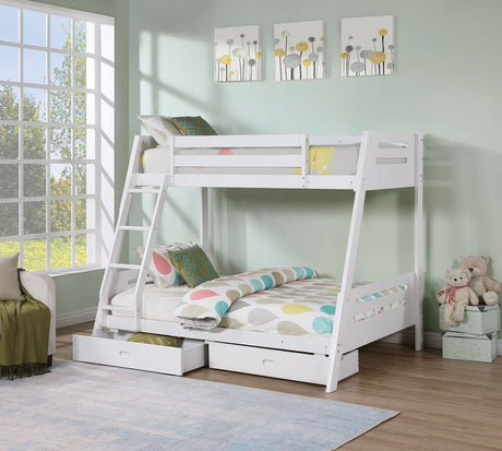 Emilee White Twin/Full Bunk Bed by Furniture of America at Eve Furniture