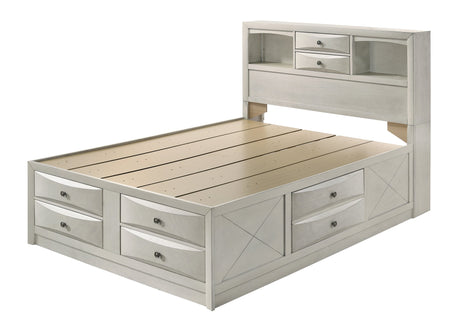 Emily White Queen Storage Platform Bed by Crown Mark at Eve Furniture