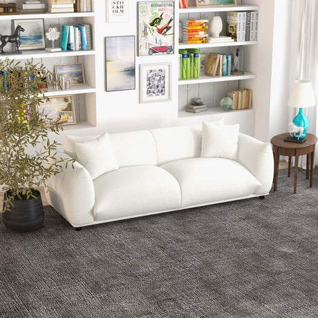 Emma Mid Century Modern Luxury Cream Boucle Sofa by Ashcroft Imports at Eve Furniture