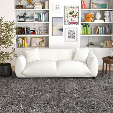 Emma Mid Century Modern Luxury Cream Boucle Sofa by Ashcroft Imports at Eve Furniture