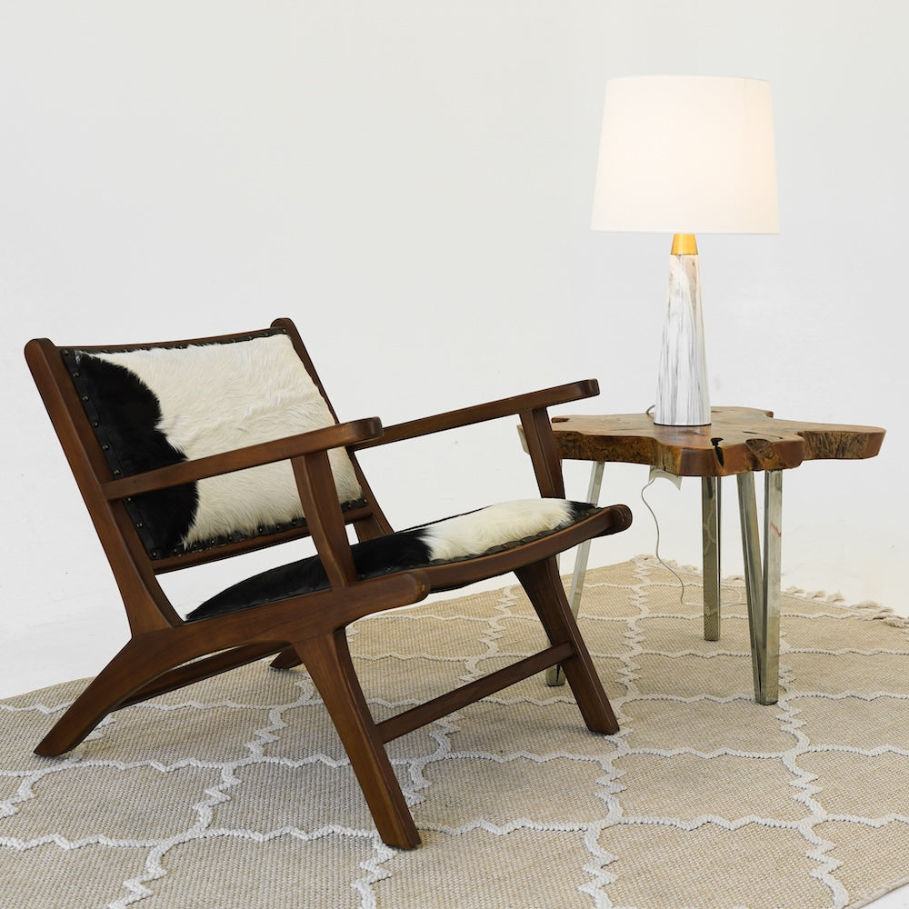 Enclave Hydro Black Table Lamp with On/Off Switch Faux Marble Base Fabric Shade by Ashcroft Imports at Eve Furniture