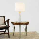 Enclave Hydro Black Table Lamp with On/Off Switch Faux Marble Base Fabric Shade by Ashcroft Imports at Eve Furniture