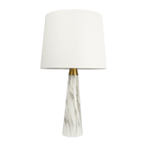 Enclave Hydro Black Table Lamp with On/Off Switch Faux Marble Base Fabric Shade by Ashcroft Imports at Eve Furniture