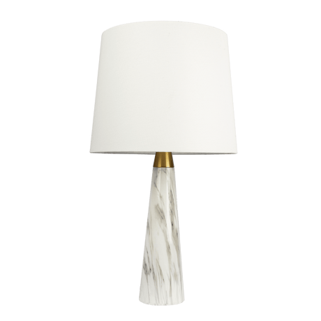 Enclave Hydro Black Table Lamp with On/Off Switch Faux Marble Base Fabric Shade by Ashcroft Imports at Eve Furniture