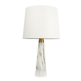 Enclave Hydro Black Table Lamp with On/Off Switch Faux Marble Base Fabric Shade by Ashcroft Furniture at Eve Furniture