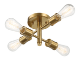 Ephemeral Four Lights Semi Flush Mount Retro Hallway Kitchen Bedroom Living Room Ceiling Pendant 11"W × 6.5"H by Ashcroft Furniture at Eve Furniture
