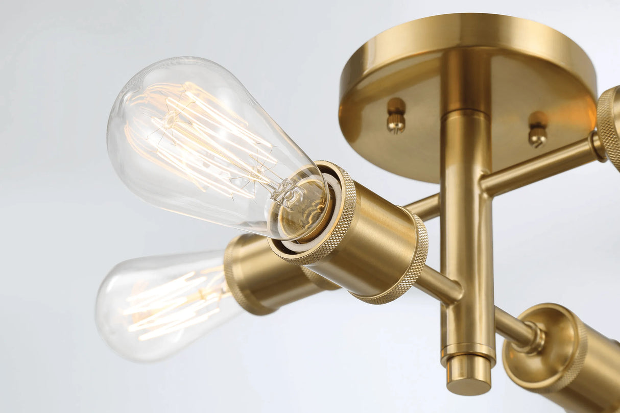 Ephemeral Four Lights Semi Flush Mount Retro Hallway Kitchen Bedroom Living Room Ceiling Pendant 11"W × 6.5"H by Ashcroft Furniture at Eve Furniture