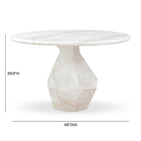 Esme Faux Marble Indoor / Outdoor 48" Round Dining Table by TOV Furniture at Eve Furniture