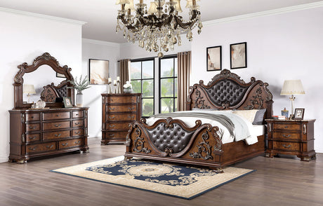 Esparanza Brown Cherry California King Bed by Furniture of America at Eve Furniture