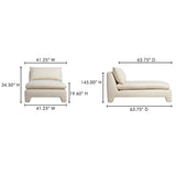 Estelle Cream Chaise by Moe's Home at Eve Furniture