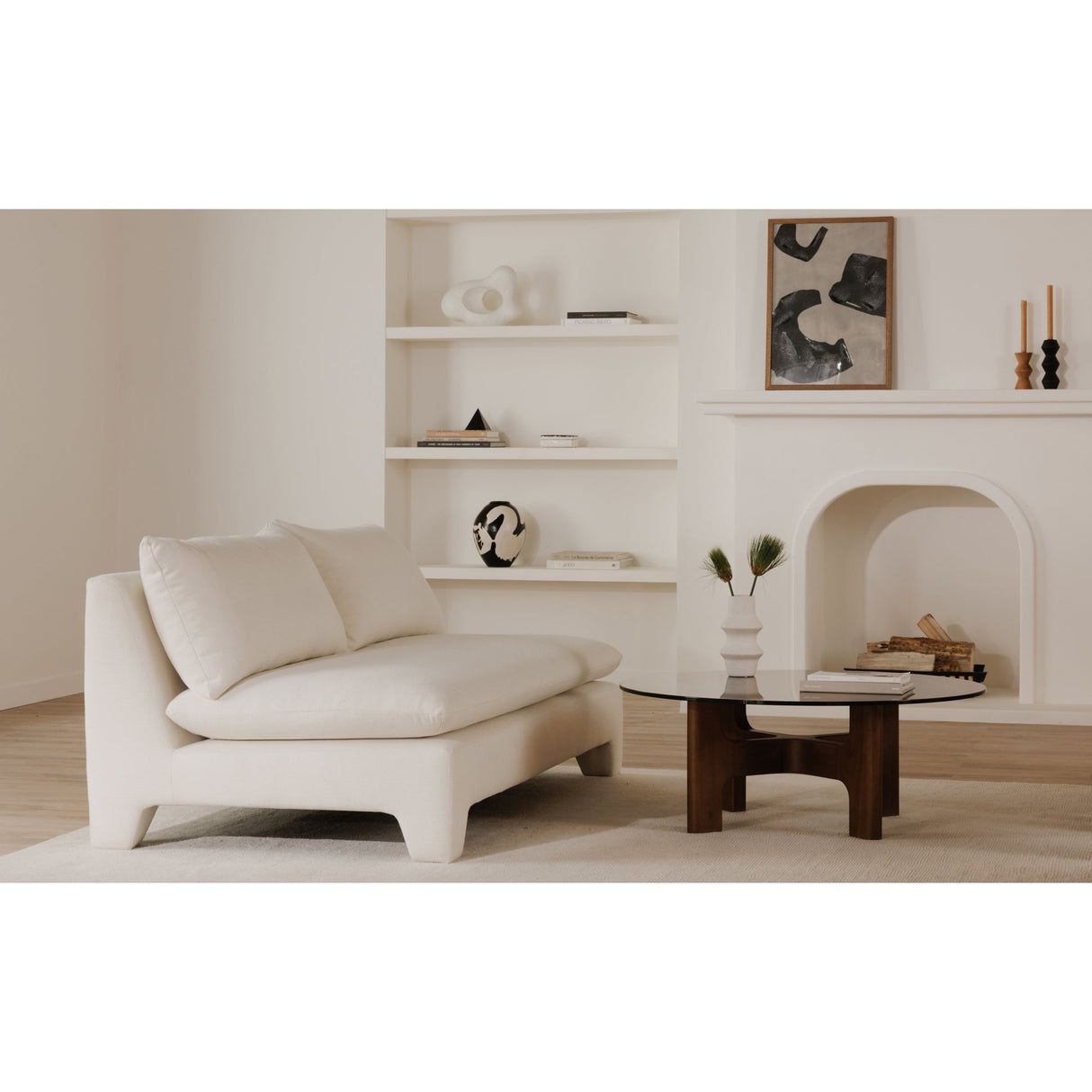 Estelle Cream Sofa by Moe's Home at Eve Furniture