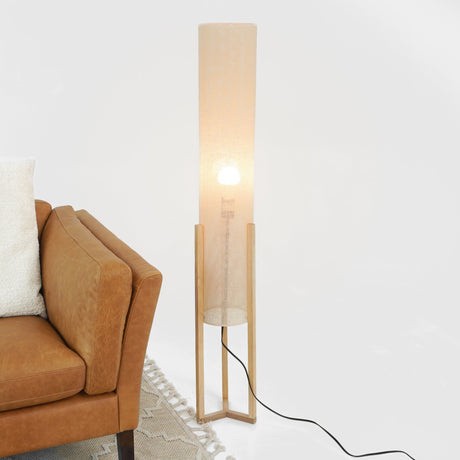 Ethos Floor Lamp Oak and Natural by Ashcroft Imports at Eve Furniture