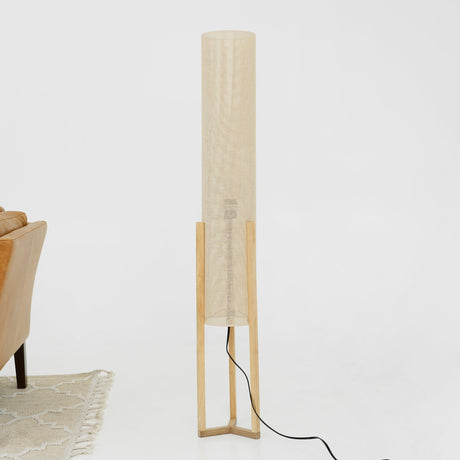 Ethos Floor Lamp Oak and Natural by Ashcroft Imports at Eve Furniture