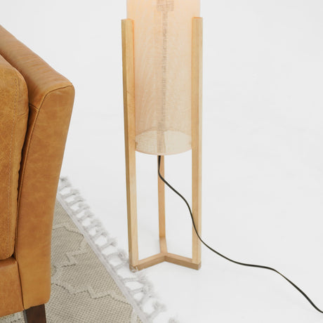 Ethos Floor Lamp Oak and Natural by Ashcroft Imports at Eve Furniture