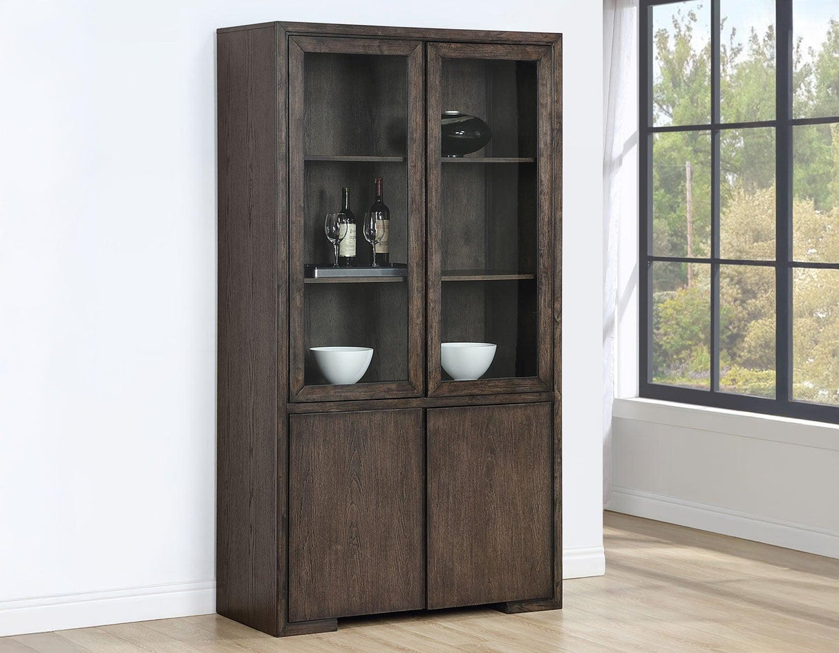 Evan Brown/Grey Curio by Steve Silver at Eve Furniture