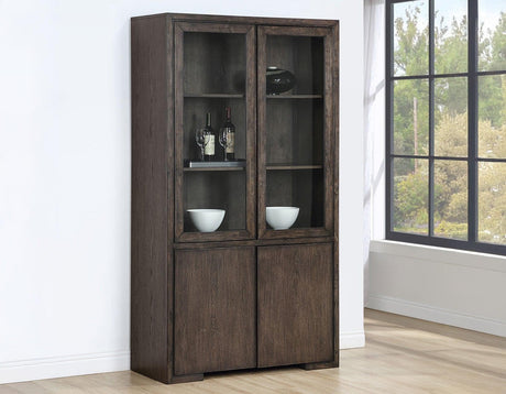 Evan Brown/Grey Curio by Steve Silver at Eve Furniture