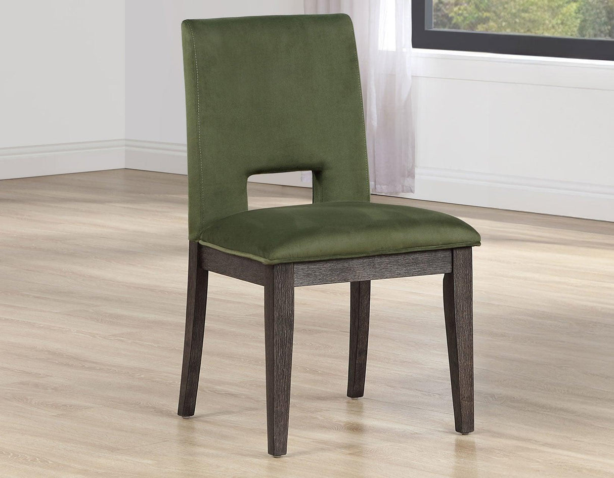Evan Green Velvet Side Chair by Steve Silver at Eve Furniture