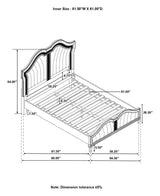 Evangeline Ivory/Silver Oak Tufted Upholstered Platform Queen Bed by Coaster at Eve Furniture