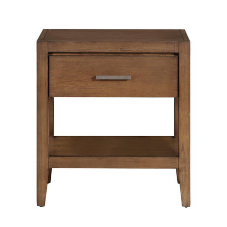 Evans Wire Brushed Light Brown Nightstand by Homelegance at Eve Furniture