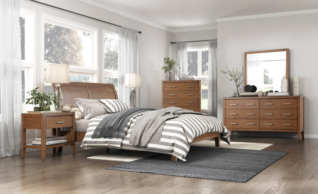 Evans Wire Brushed Light Brown Queen Platform Bed by Homelegance at Eve Furniture