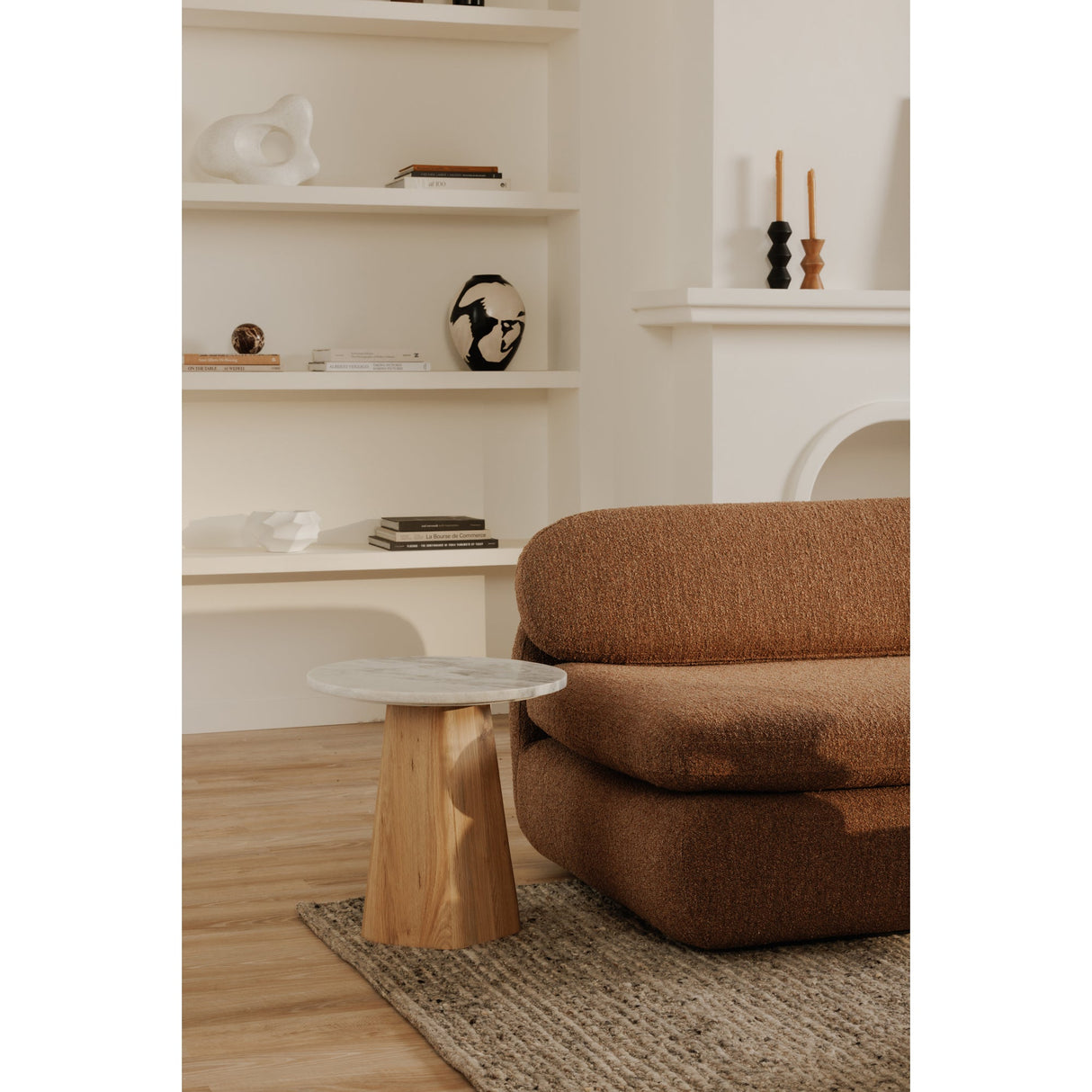 Evelyn Ashen Grey Marble Accent Table by Moe's Home at Eve Furniture