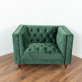 Evelyn Dark Green Velvet Lounge Chair by Ashcroft Imports at Eve Furniture