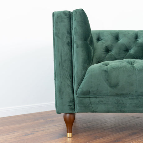 Evelyn Dark Green Velvet Lounge Chair by Ashcroft Imports at Eve Furniture