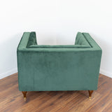 Evelyn Dark Green Velvet Lounge Chair by Ashcroft Imports at Eve Furniture