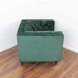 Evelyn Dark Green Velvet Lounge Chair by Ashcroft Imports at Eve Furniture