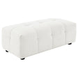 Everly Off White Boucle Upholstered Rectangular Ottoman by Coaster at Eve Furniture