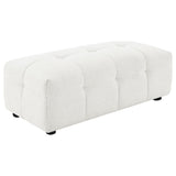 Everly Off White Boucle Upholstered Rectangular Ottoman by Coaster at Eve Furniture