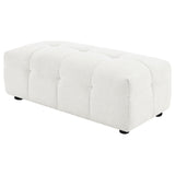 Everly Off White Boucle Upholstered Rectangular Ottoman by Coaster at Eve Furniture