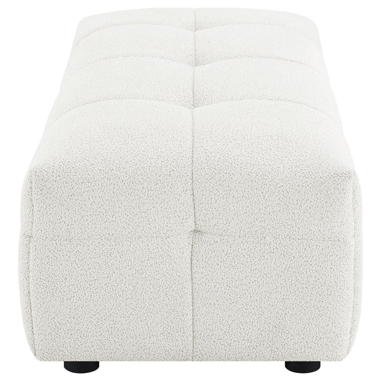 Everly Off White Boucle Upholstered Rectangular Ottoman by Coaster at Eve Furniture
