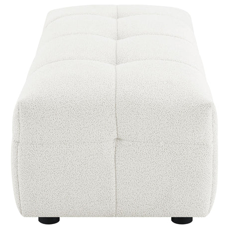 Everly Off White Boucle Upholstered Rectangular Ottoman by Coaster at Eve Furniture