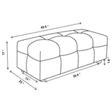 Everly Off White Boucle Upholstered Rectangular Ottoman by Coaster at Eve Furniture