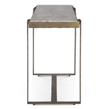 Argos 52" Console Table with Capri Beige Marble Top and Antique Brass Base