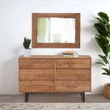 Aspen 58" Six Drawer Dresser in Smoked Acacia by Home Trends & Design at Eve Furniture