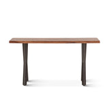 Brisbane 58" Console Table in Natural Sheesham Wood and Iron
