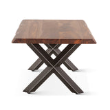 Brisbane 46" Coffee Table in Natural Sheesham Wood and Iron by Home Trends & Design at Eve Furniture