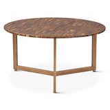 Calico 36" Coffee Table in Tiger Eye with Antique Gold Base by Home Trends & Design at Eve Furniture