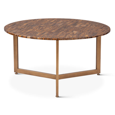 Calico 36" Coffee Table in Tiger Eye with Antique Gold Base by Home Trends & Design at Eve Furniture
