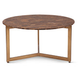 Calico 36" Coffee Table in Tiger Eye with Antique Gold Base by Home Trends & Design at Eve Furniture