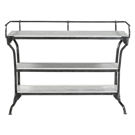 Downey 50" Console Table with White Marble and Black Metal Base by Home Trends & Design at Eve Furniture