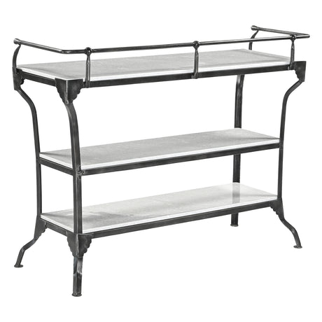 Downey 50" Console Table with White Marble and Black Metal Base by Home Trends & Design at Eve Furniture