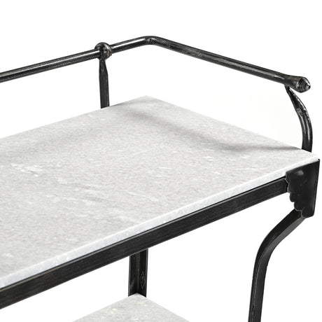 Downey 50" Console Table with White Marble and Black Metal Base by Home Trends & Design at Eve Furniture
