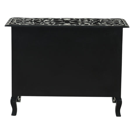 Fleur 42" Two Drawer Chest with Floral Horn Inlay by Home Trends & Design at Eve Furniture