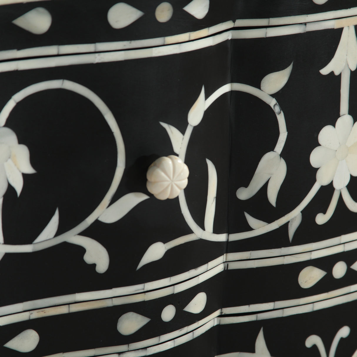 Fleur 42" Two Drawer Chest with Floral Horn Inlay by Home Trends & Design at Eve Furniture