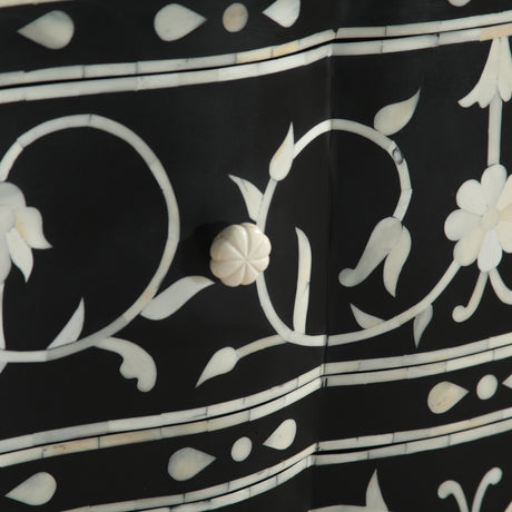 Fleur 42" Two Drawer Chest with Floral Horn Inlay by Home Trends & Design at Eve Furniture