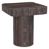 Hickory 26" Brown Side Table in Reclaimed Wood