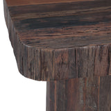 Hickory 26" Brown Side Table in Reclaimed Wood